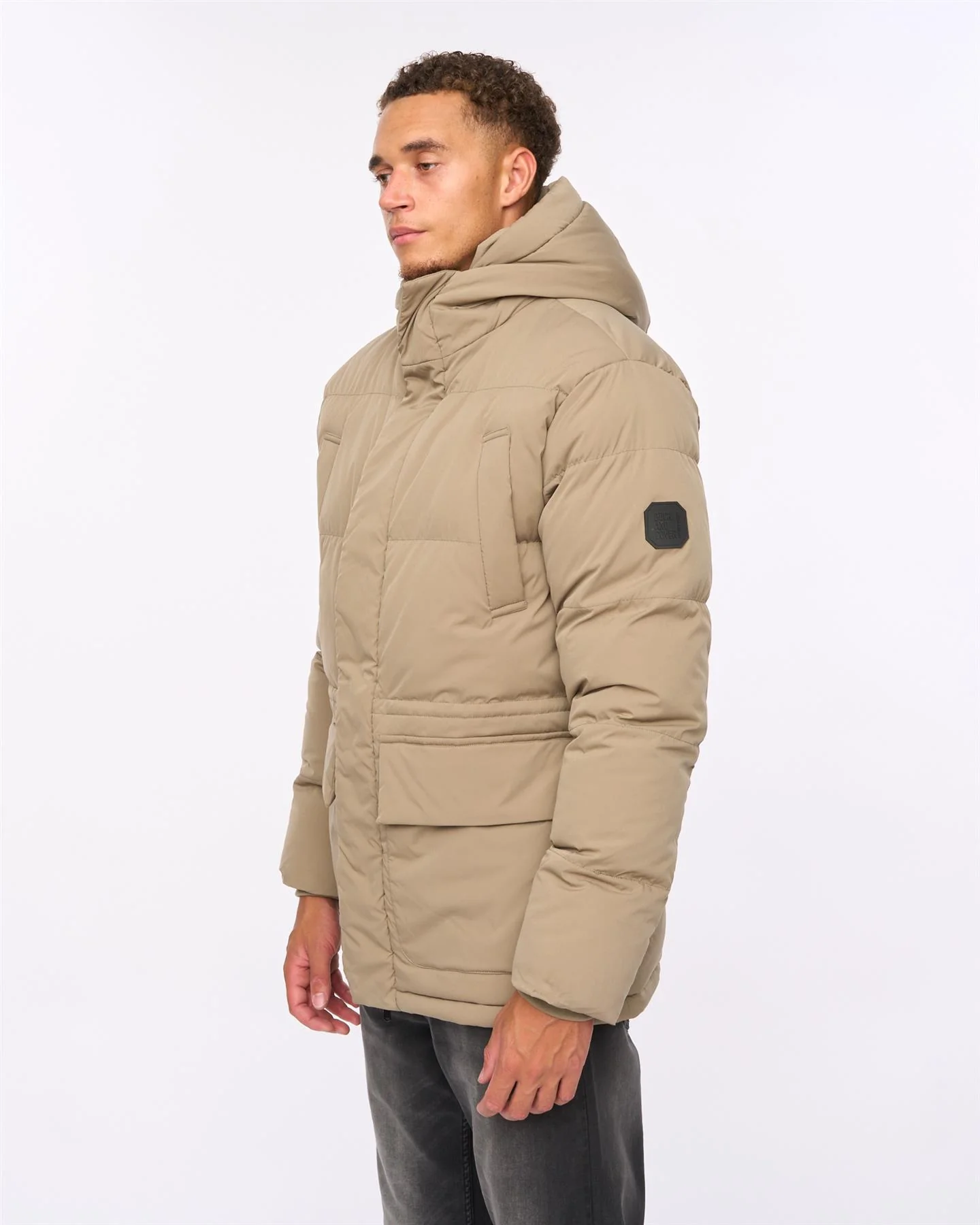 Fletchley Puffer Jacket Beige - Image 4