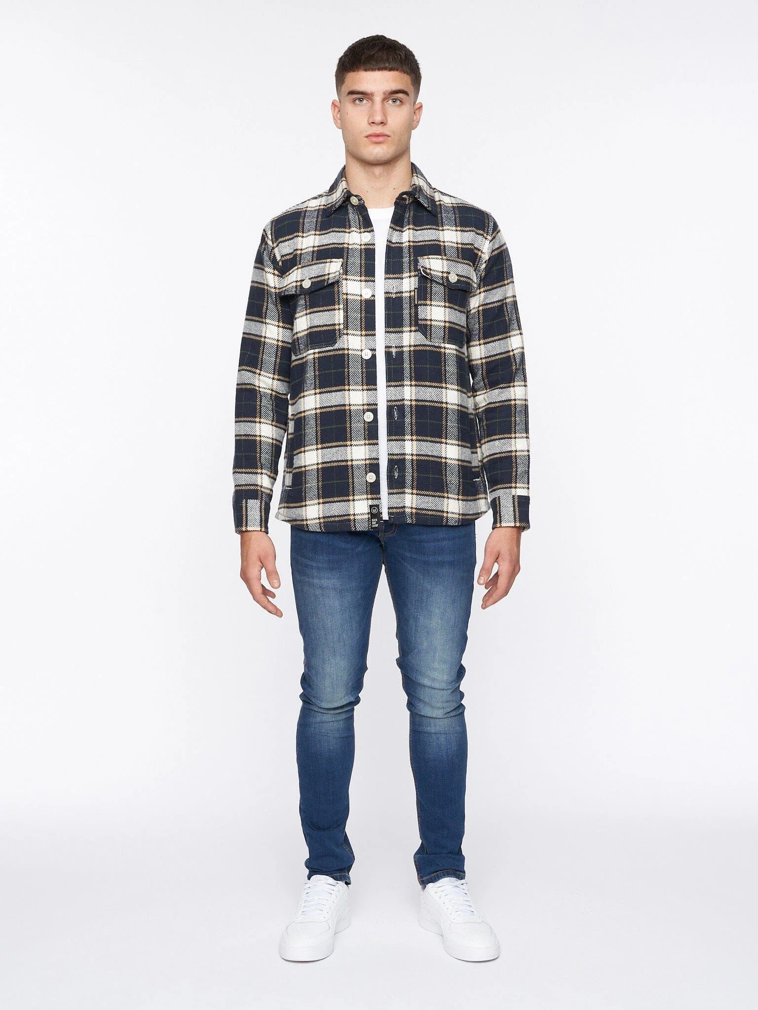 Francore Overshirt Navy Check - Image 4