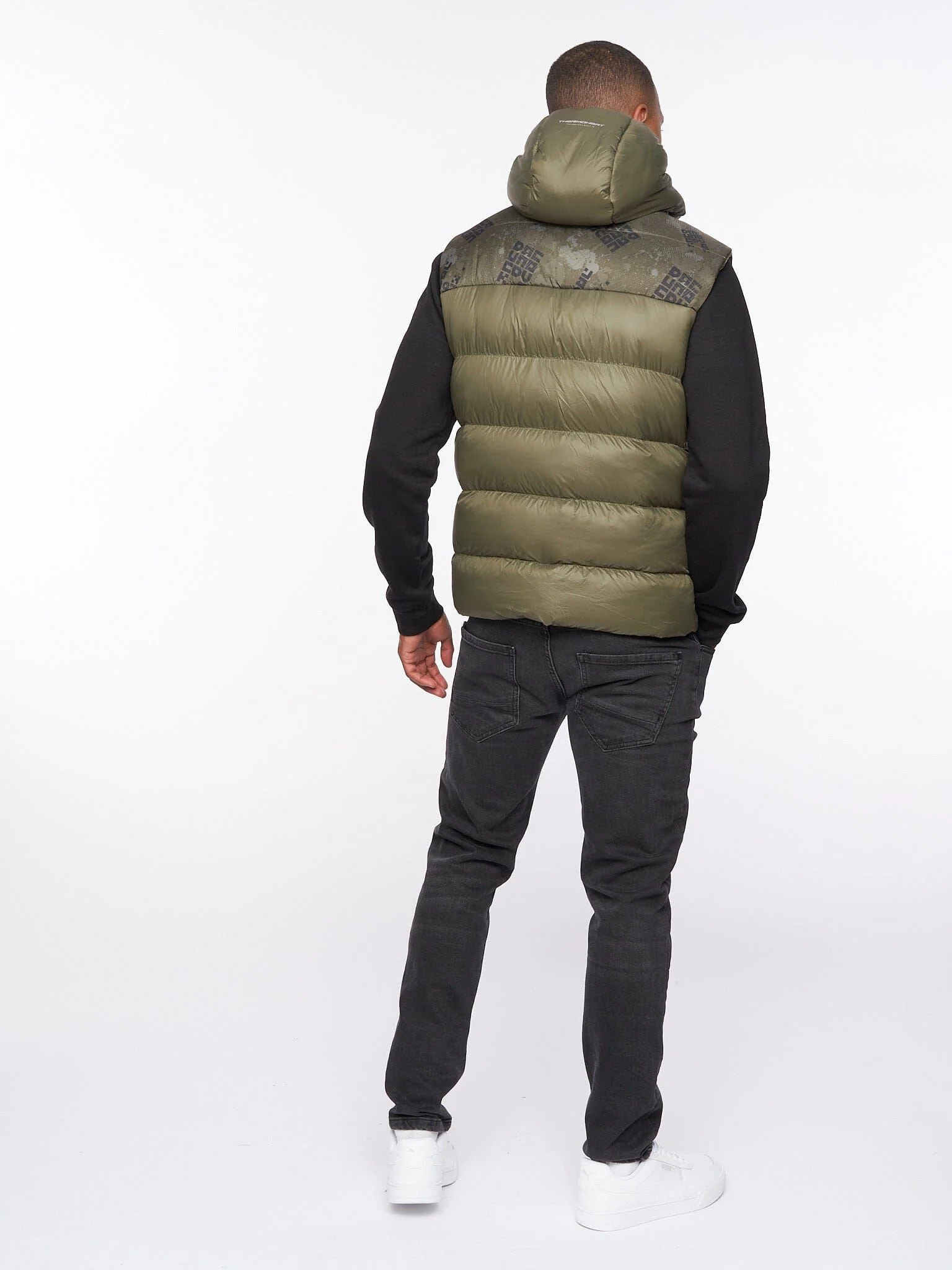 Rierson Hooded Gilet Dark Olive - Image 4